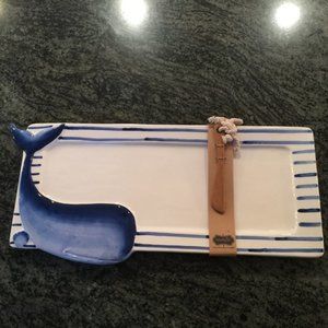 Mud Pie Whale tray hostess set NWT